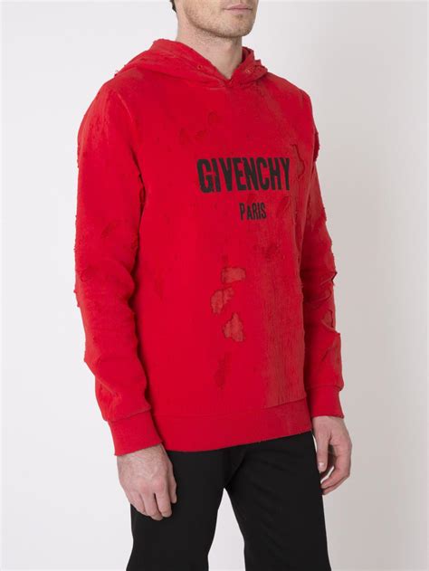 givenchy hoodie red price|Givenchy men's destroyed hoodie.